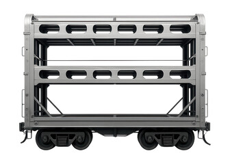 Two-level autorack featuring end loading ramps and secure latching systems.