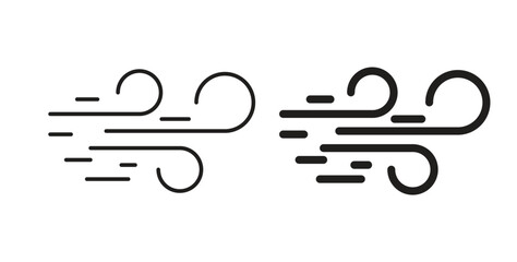 Windy icon line and filled style suitable for web and mobile application
