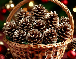 christmas decoration with cones