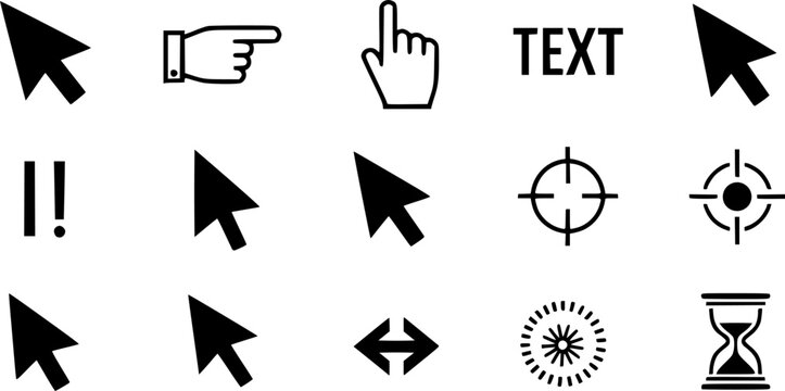 Cursor icons set and Computer curser vector icon