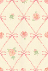 Floral vintage trellis shabby chic seamless pattern