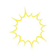 【Speech Bubble Icons】“Comic Burst Frame Outline – 漫画の効果線をイメージした白背景の集中線フレーム”