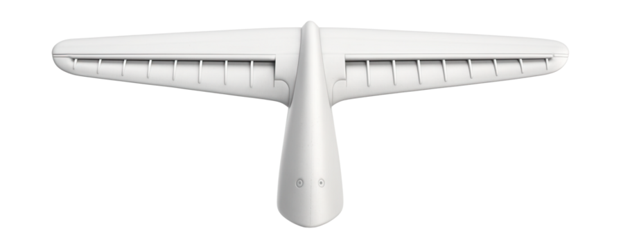 Horizontal stabilizer featuring leading-edge slats for enhanced airflow.