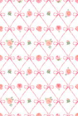 Floral vintage trellis shabby chic seamless pattern