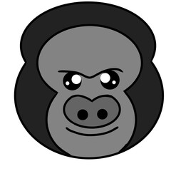 gorilla animal simple illustration
ゴリラ　動物　イラスト