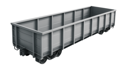 Spacious gondola car featuring several interior partitions and side support.