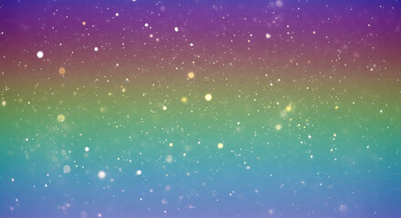Rainbow Gradient Background with Falling Glittering Particles