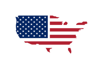 United states map silhouette with american flag design symbolizing patriotism and national pride.