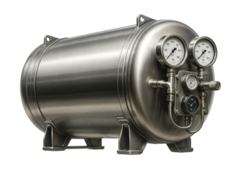 Reinforced liquid nitrogen tanker with pressure monitoring system.