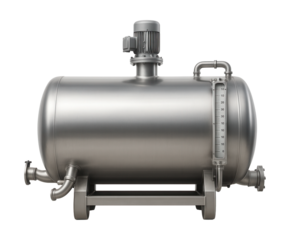 Liquid fertilizer tanker featuring an agitator and side-mounted level gauge.