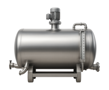 Liquid fertilizer tanker featuring an agitator and side-mounted level gauge.