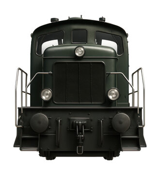 Diesel-electric shunting locomotive featuring sloped front and rear steps.