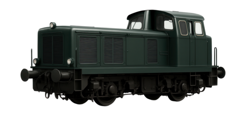 Dual-cab diesel shunter featuring symmetrical ends and noticeable side vents.