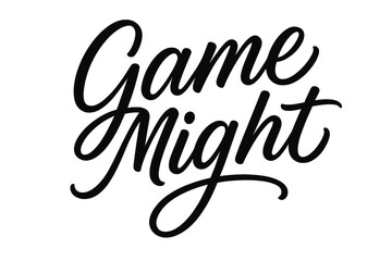 Obraz premium Game Night Calligraphy. Game Night ? Script Hand-Lettering, smooth brush script with long flowing connectors