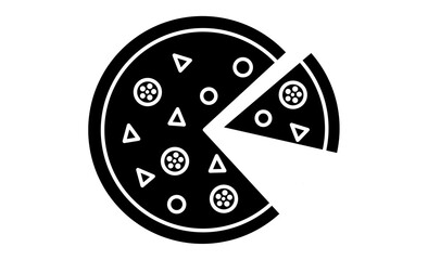 カットされたピザのシンプルアイコン素材