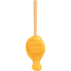 Golden Honey Dipper Stick With Dripping Honey Showing Transparent Background For Food Preparation And Culinary Use In Kitchen