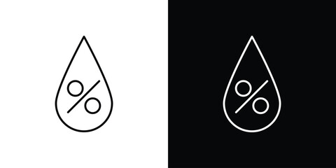 Humidity icon outline set in black and white. thin line style.