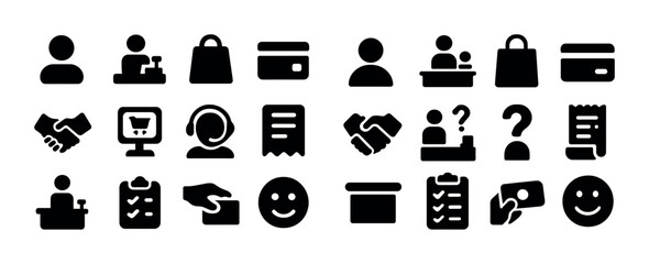 Collection of various shopping and customer service icons