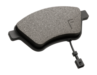 Eco-friendly brake pad featuring copper-free material and wear sensor compatibility.