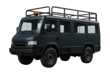 Inspection vehicle featuring observation windows and safety railings on the roof.