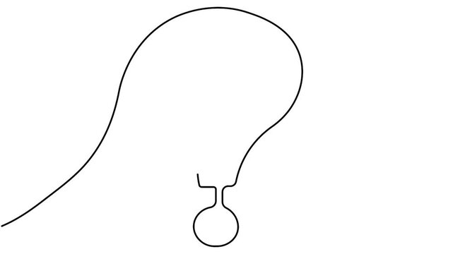 Question mark icon one line art animation video in smooth minimalist outline style