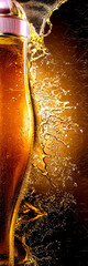 Golden beer splash background for wallpaper banner