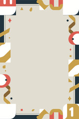 Fototapeta premium Geometric Celebration Border Design with Bold Shapes and Colors