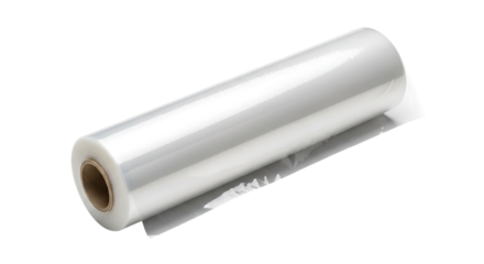 Plastic Film Roll, Transparent with Cardboard Core, cutout, PNG isolated on white or transparent background plastic wrap clear