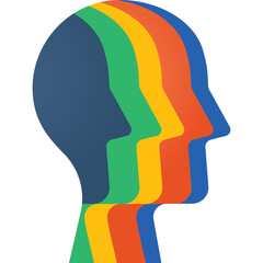 Diverse Human Profiles In Profile View Representing Diversity And Inclusion With Various Colors On A White Background
