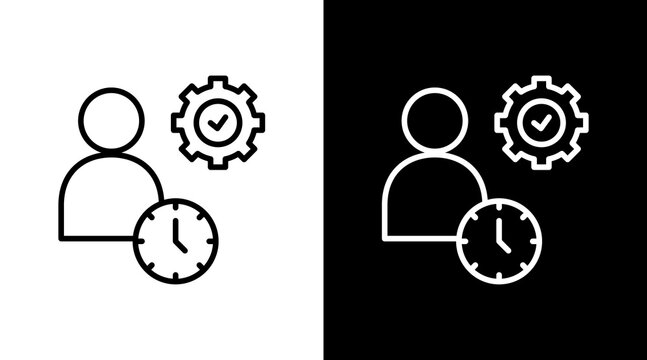 Dedication Outline White Icon Set Design