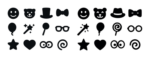 Playful emoji and accessory icons collection