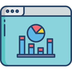 Data Analytics Dashboard Showing Bar Charts and Pie Chart on a Teal Screen with a Transparent Background