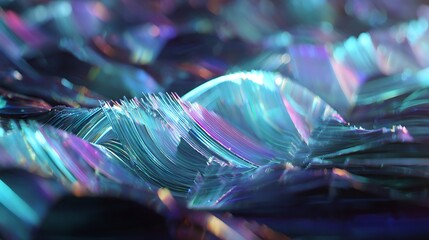 Layered quantum waves forming a protective holographic barrier, bright cyan and violet glow, ultramodern security