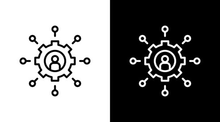Fototapeta premium Service Hub Outline White Icon Set Design