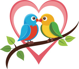 two birds on a branch