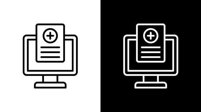 Ehr System Outline White Icon Set Design