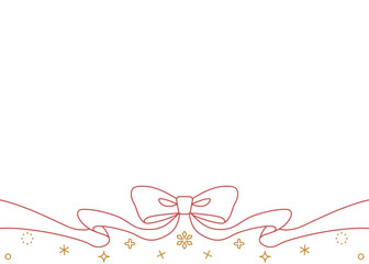 リボンのデコレーションフレーム、背景、雪の装飾、線画