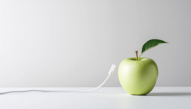 Apple with cable.