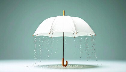 Umbrella with rain drops.