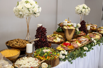 Charcuterie wedding buffet table