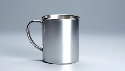 Stainless steel mug isolated
