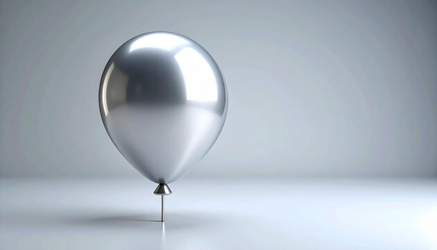 Shiny metallic balloon in a modern surreal style. Minimal, futuristic and eye-catching design ideal for advertising, branding and creative digital projects.