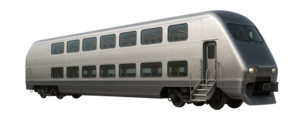 Two-level train car featuring upper and lower windows with easy stair access.