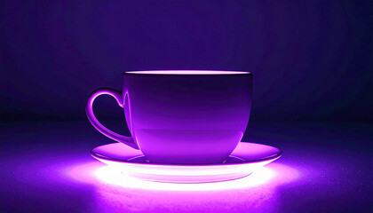 Neon cup of coffee.