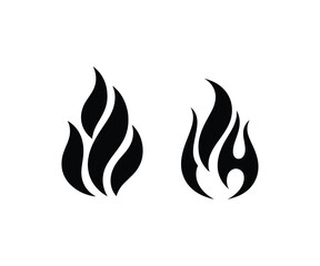 Flame design icons on white background