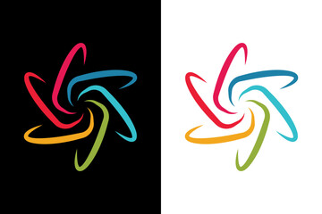 Vibrant Abstract Flower Logo Graphic Design