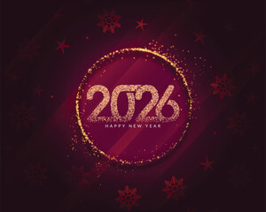 2026 new year snowflake background with golden sparkling effect