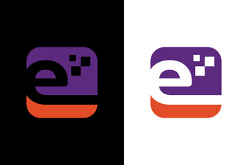 Modern Digital E Logo Design Concept