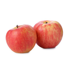Two fresh ripe apples isolated on white