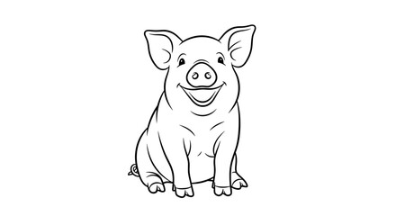 Cheerful piglet illustration for children's books and farm-themed designs, charming swine art